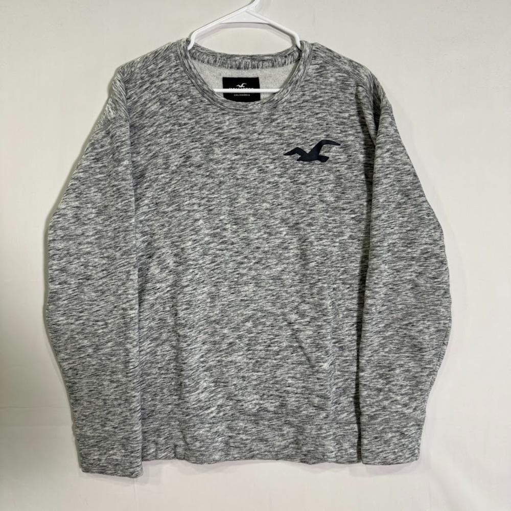 Hollister Crewneck Sweatshirt Mens L Gray Heather Fleece Pullover